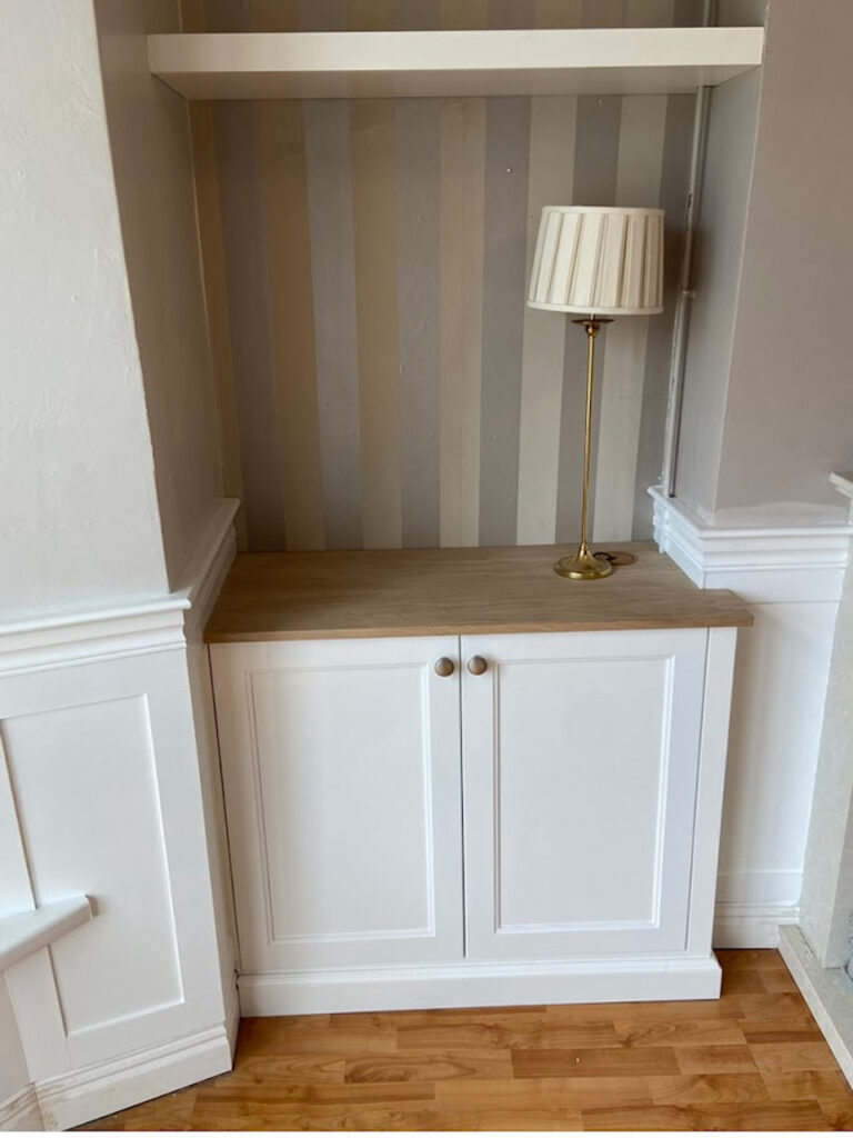 alcove cabinet top of stairs